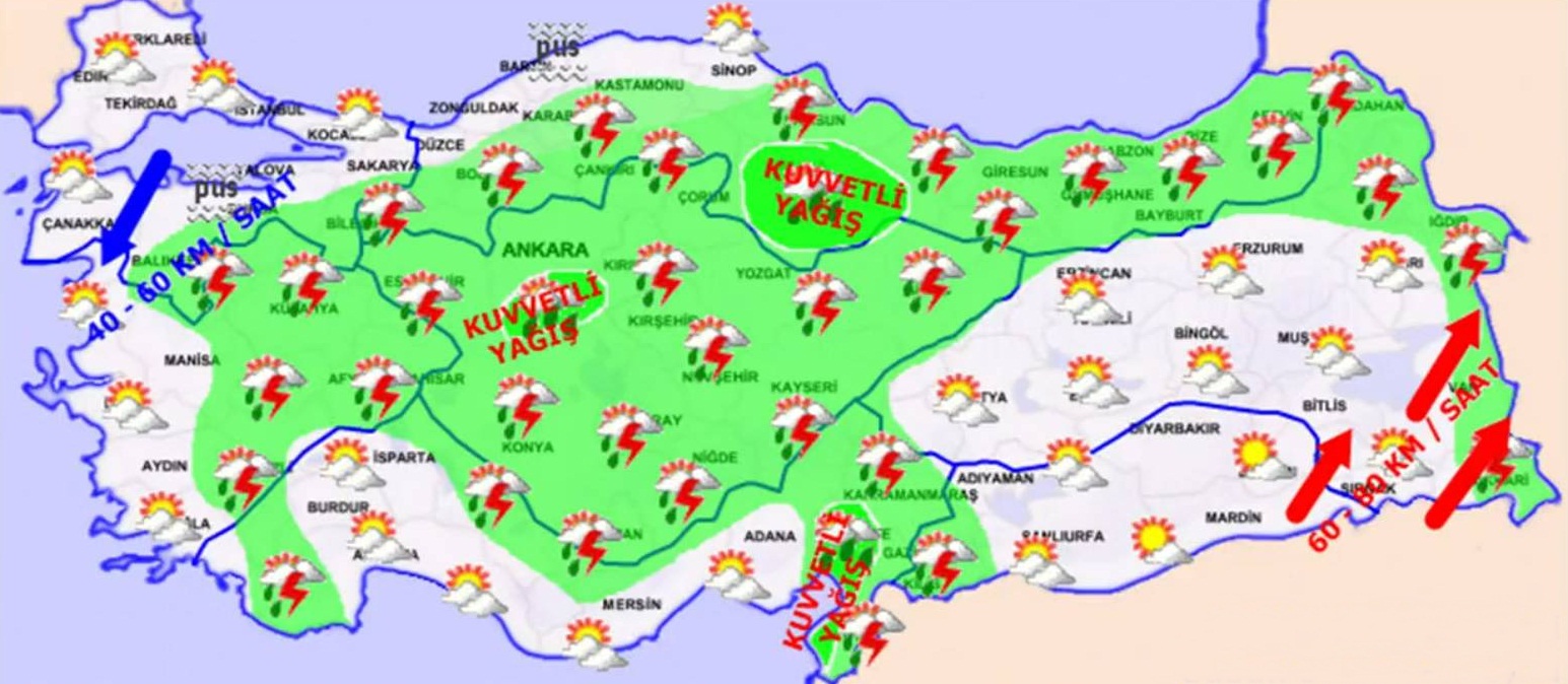 ORTA KARADENİZ'DE ‘ÇOK KUVVETLİ YAĞIŞ’ UYARISI YAPTI