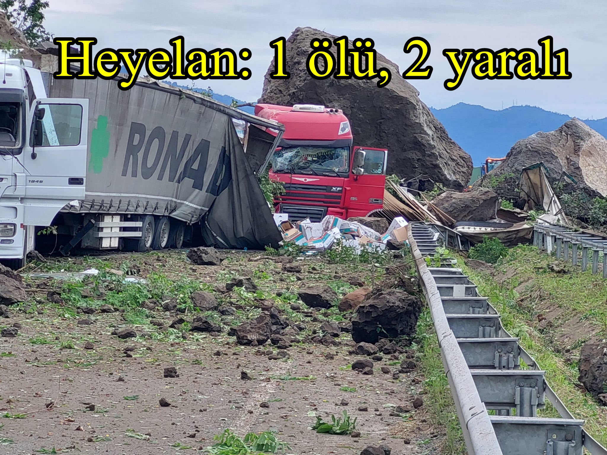 Heyelan: 1 ölü, 2 yaralı