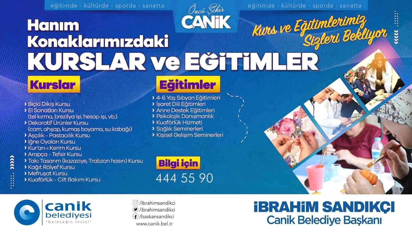 Canik’te Hanım Konakları kurs kayıtları başladı